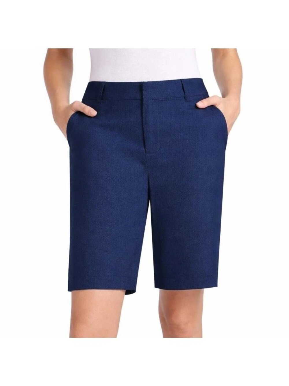 NWT Matty M Women's XL Navy Bermuda Shorts 97% Cotton C1199